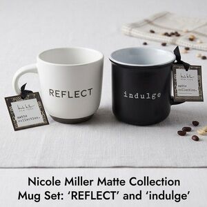 💐☕✨ Nicole Miller Matte Collection Ceramic Mug Black or White